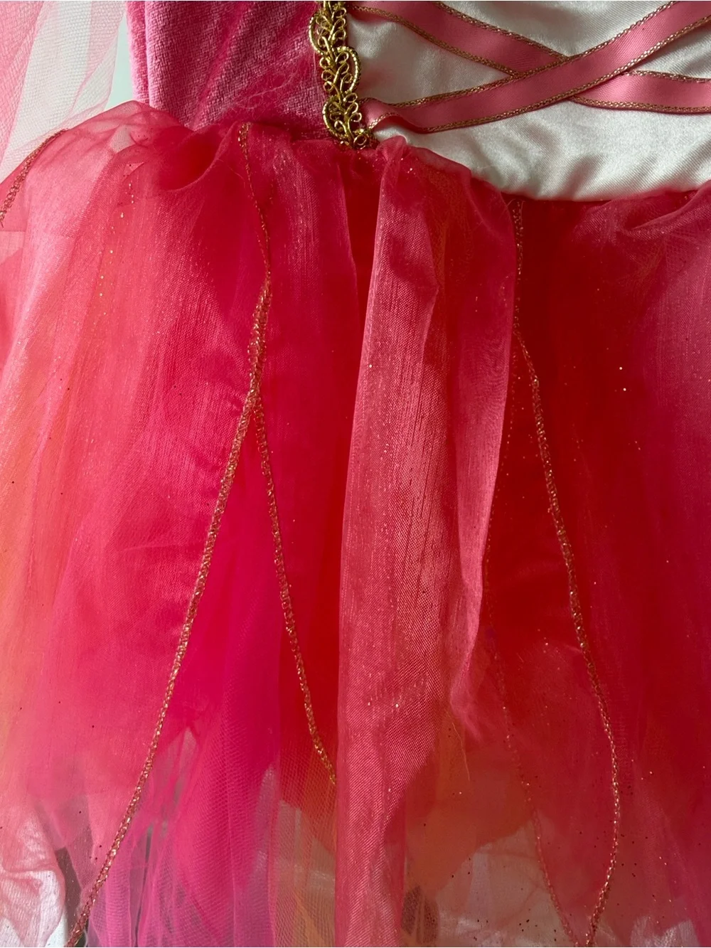 Girl’s Halloween Pink Fairy Costume Dress with Detachable Wings